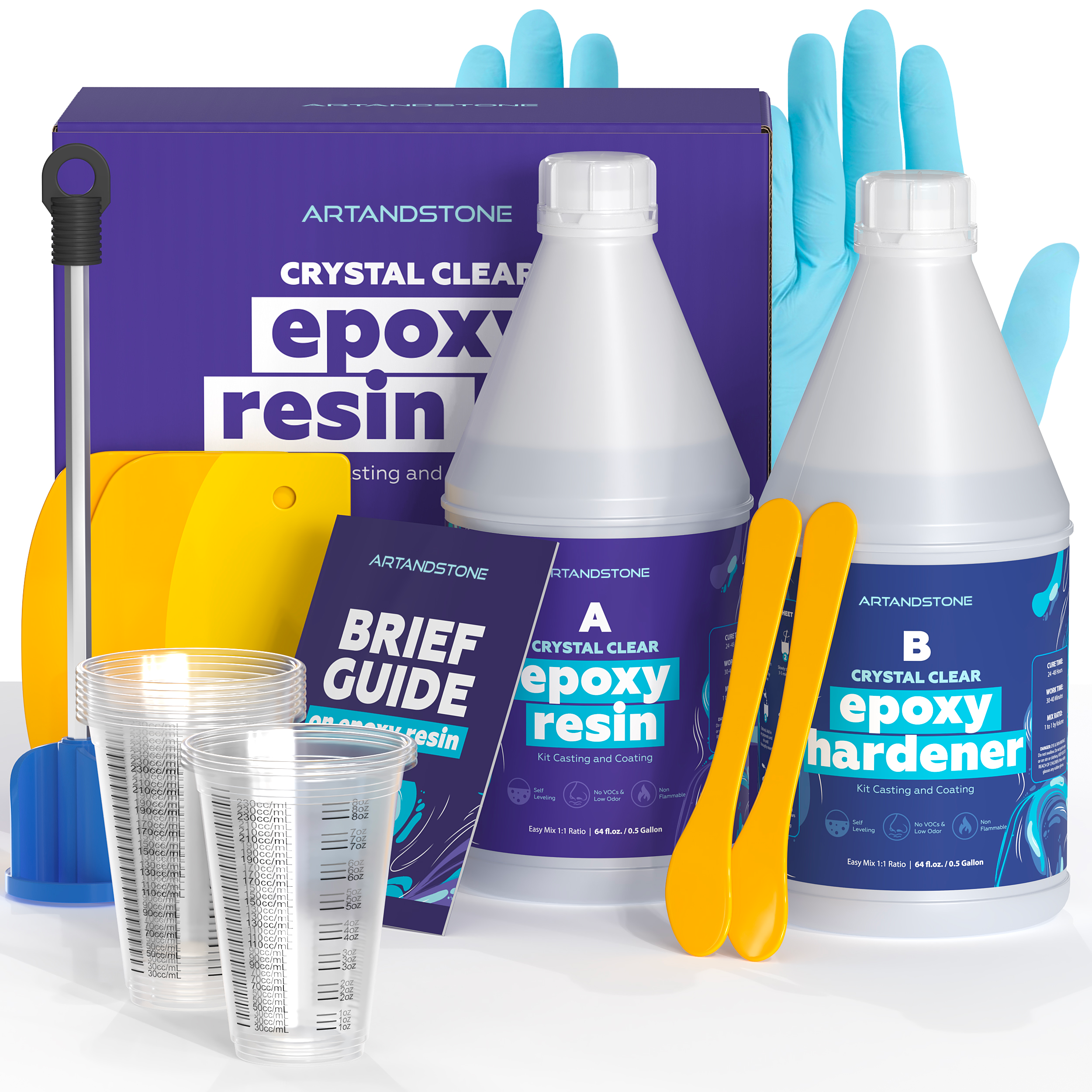 Crystal Clear Epoxy Resin Kit - 1 Gallon with Instruments