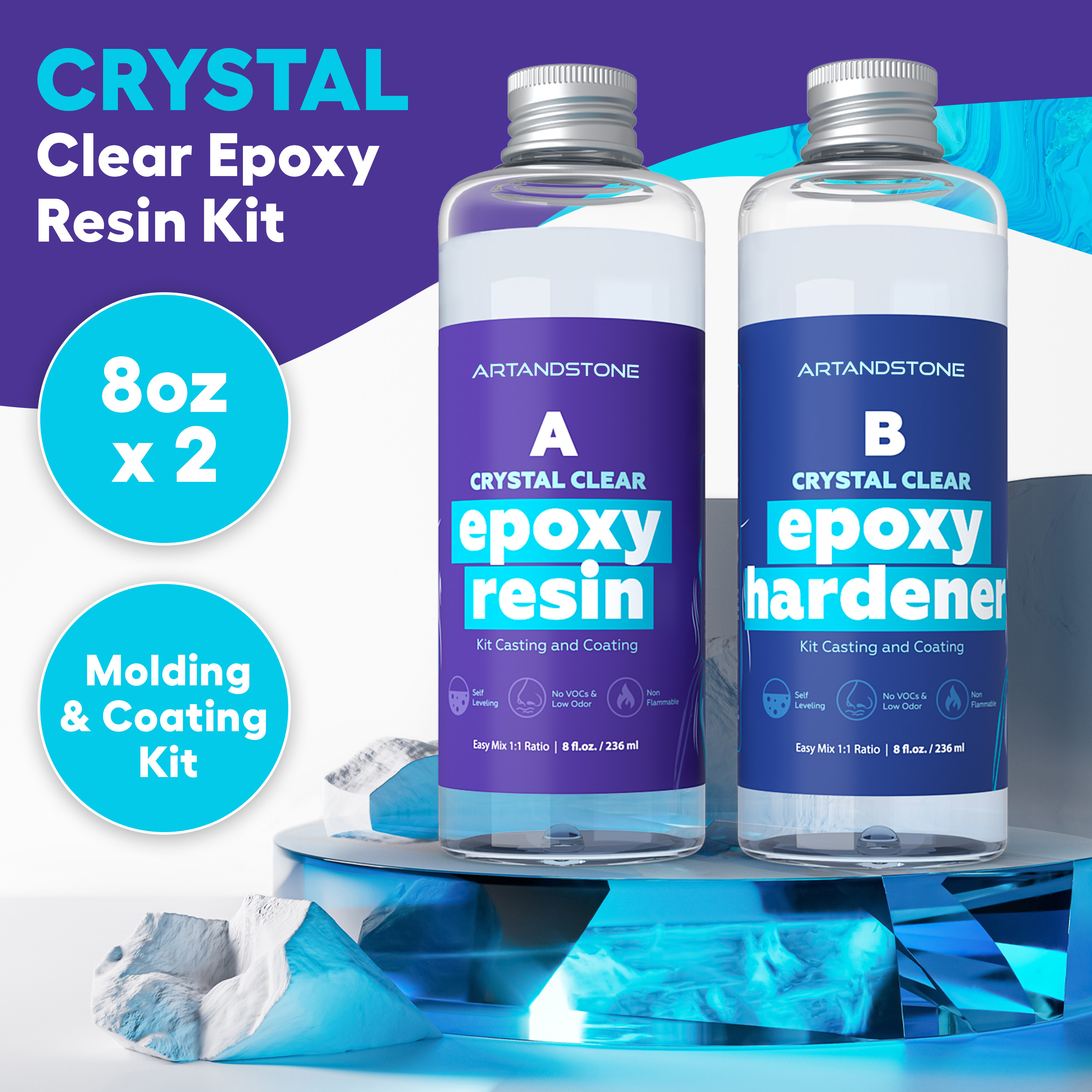 Crystal Clear Epoxy Resin Kit - 16 Oz