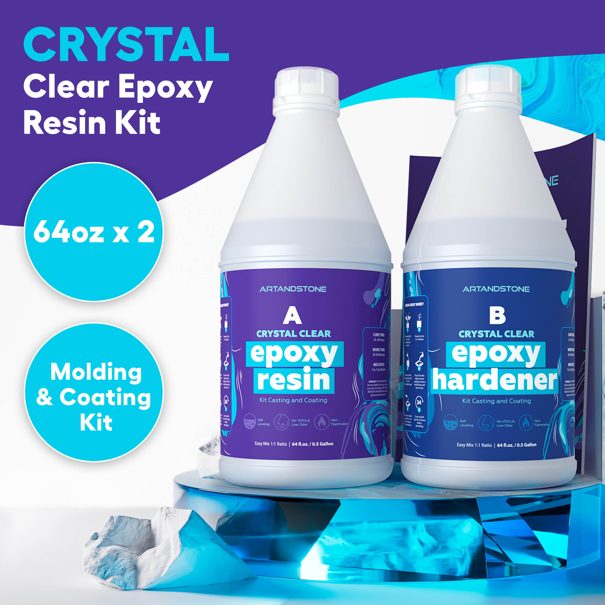 Crystal Clear Epoxy Resin Kit - 1 Gallon